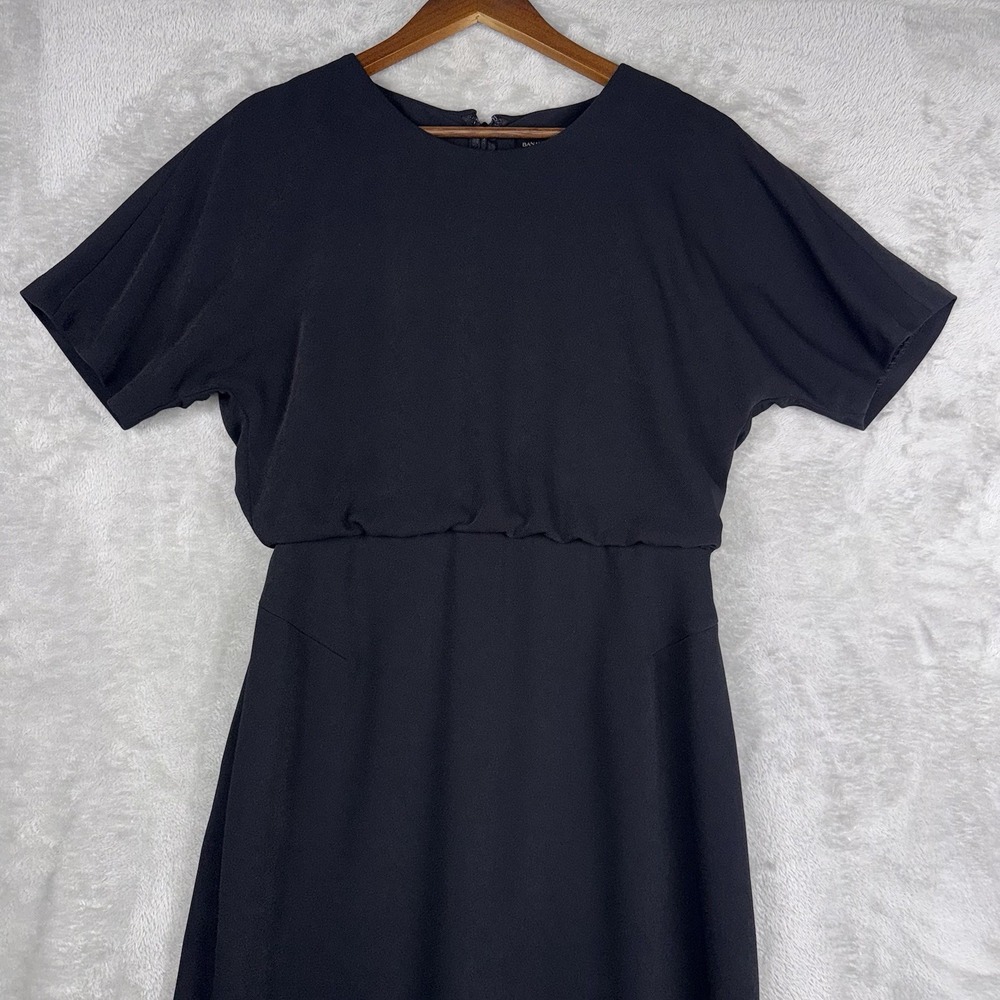 Banana Republic Little Black Blouson Mini Dress Women's 6 Professional Chic - Picture 2 of 12